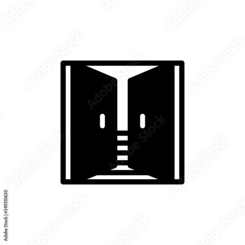 Open double door icon in lblack flat design on white background, sign for mobile concept and web design, Exit doorway simple line vector icon, Pull door symbol, logo illustration