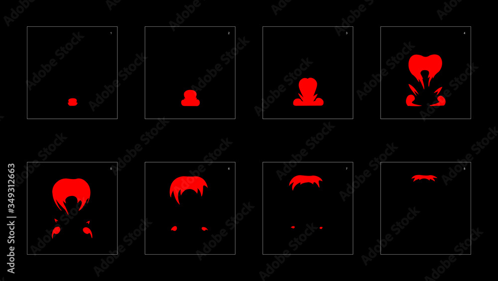 Fire explosion effect. Explosion Animation effect. Animation Sprite ...