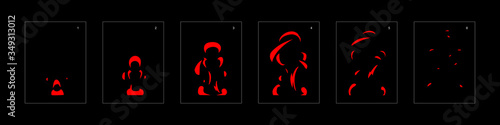 Fire explosion effect. Explosion Animation effect. Animation Sprite sheet for games, cartoon or animation. vector style animation effect 1028.