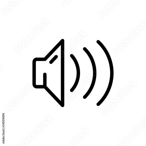 Speaker icon template in line art style on white background, Speaker symbol vector sign isolated on white background illustration for graphic and web site Computer and mobile