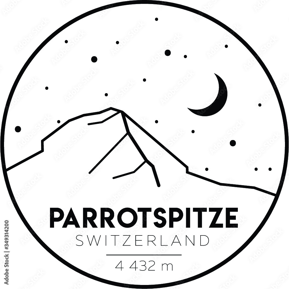Vecteur Stock The Parrotspitze is a peak in the Pennine Alps of Italy ...