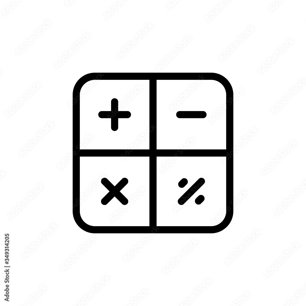 Calculator icon template in line art style on white background, Calculator symbol vector sign isolated on white background illustration for graphic and web design Calculator icon template in line art style on white background, Calculator symbol vector sign isolated on white background illustration for graphic and web design