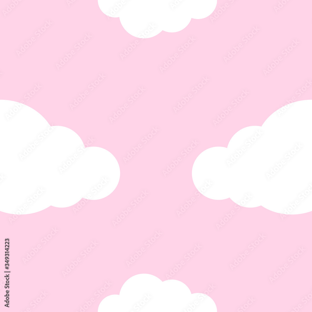 cute clouds seamless on pastel square pink color background, soft pink pastel with cloud cute and beautiful, white cloud on pastel colors pink theme for wallpaper pattern, pink soft and clouds cartoon