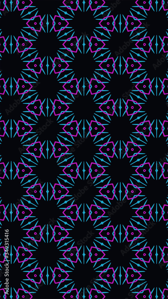 Fototapeta premium Ornate geometric pattern and abstract colored background