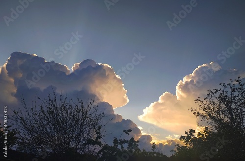 Eternal confrontation between cloud and sun, beautiful sky