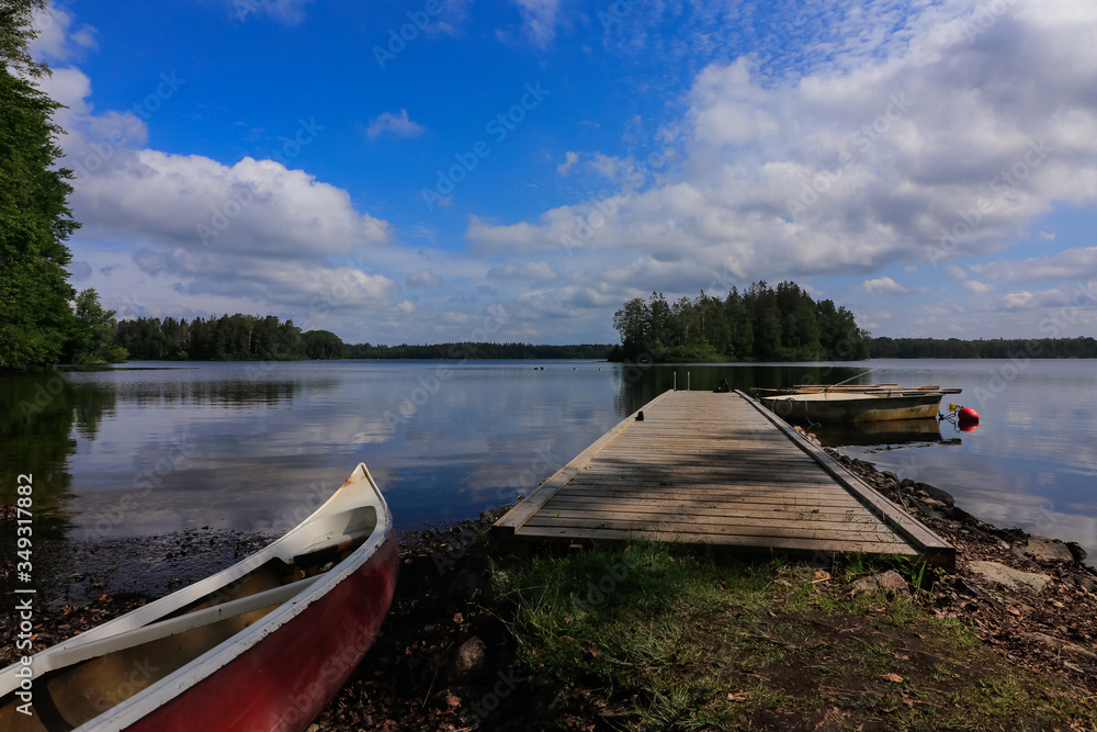 beautiful lake in Sweden, nature paradise, outdoor activities 