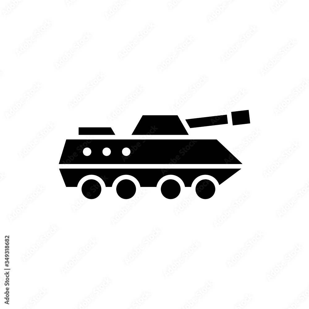 Amphibious military vehicle icon in black flat design on white background, filled flat sign, solid pictogram isolated on white, Infantry armored vehicle symbol, logo illustration Amphibious military vehicle icon in black flat design on white background, filled flat sign, solid pictogram isolated on white, Infantry armored vehicle symbol, logo illustration