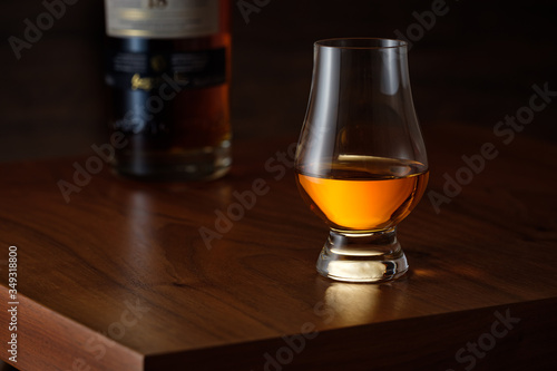 Glencairn whisky on wooden brown table