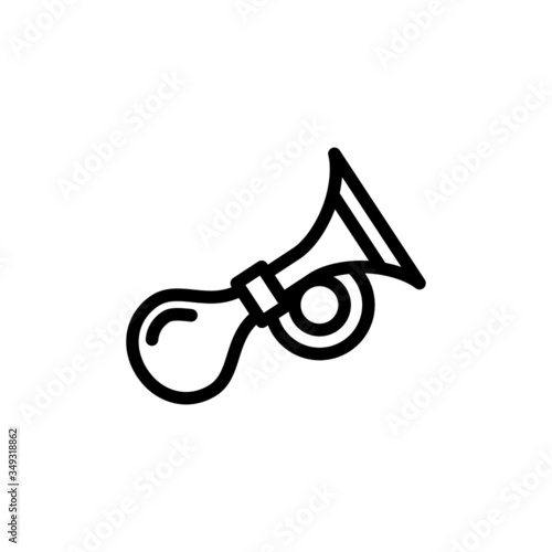 Vehicle horn icon in line art style on white background, sign for mobile concept and web design, Car beep outline vector icon, Symbol, logo illustration, Pixel perfect vector graphics