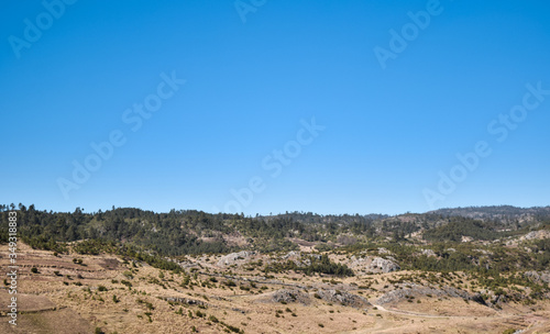 mountain landscape , park from guatemala, wiht blue sky 