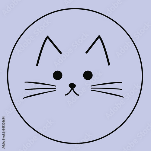 vector illustration of a cat face