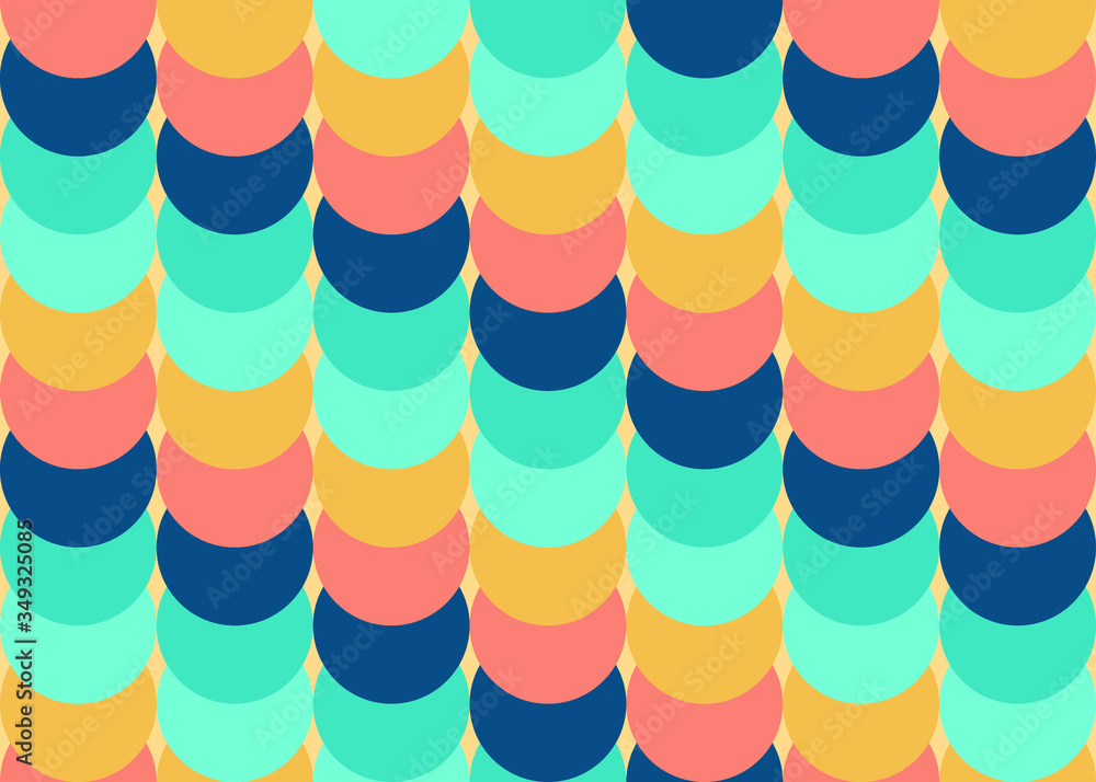 Obraz premium Circle slope row seamless pattern, pastel color. Abstract background.