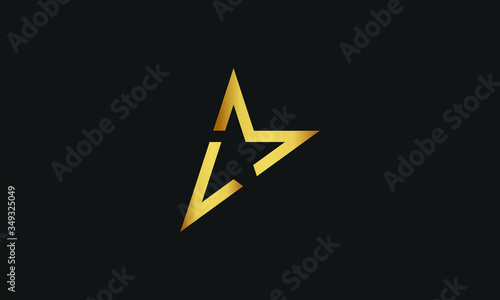 L, M, LM, ML Letter with Star Logo Template vector icon illustration design. Modern Star logo in elegant style with Black Background.