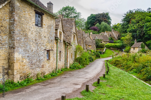 Houses of Arlington Row in the village of Bibury, England, United Kingdom photo