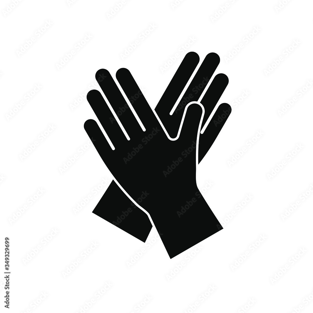 Protective medical gloves. Vector stock icon on a white background. Concept of prevention of the spread of coronavirus (COVID-19) Protective medical gloves. Vector stock icon on a white background. Concept of prevention of the spread of coronavirus (COVID-19)