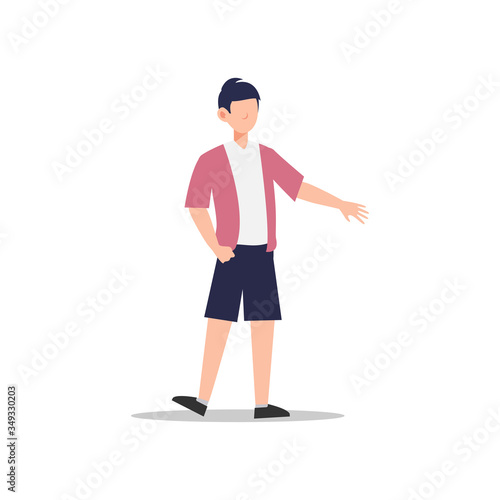 Cartoon character illustration of young man. Flat avatar icon design isolated on white background © VZ_Art