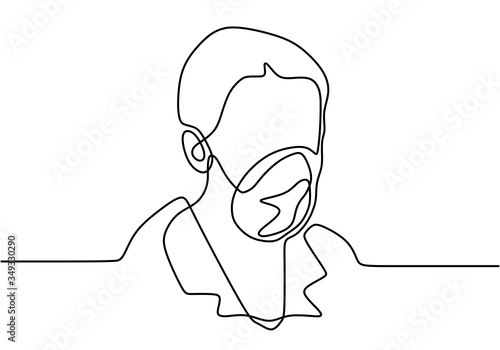 Single line drawing of male...