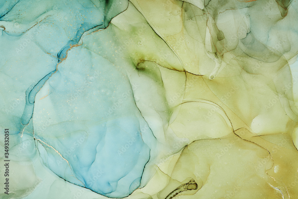 Naklejka premium Alcohol ink colors translucent. Abstract multicolored marble texture background. Design wrapping paper, wallpaper. Mixing acrylic paints. Modern fluid art. Alcohol Ink Pattern