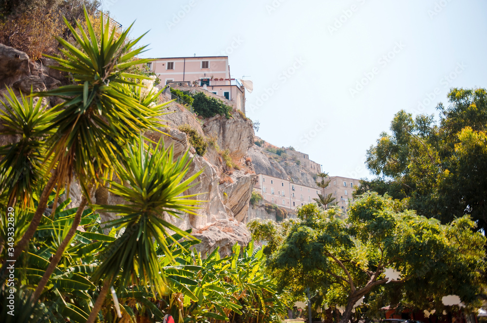 Old Castello di Amantea on a stone. Sunny summer day in Italy Old Castello di Amantea on a stone. Sunny summer day in Italy