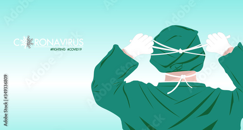 Doctor was fighting with coronavirus that person say thank you,design by illustration.