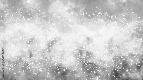 Watercolor black and white abstract background, paint canvas. Grayscale illustration. Abstract aquarelle texture grayscale backdrop. Paintbrush handmade technique splatter. Dispersed grunge wall.
