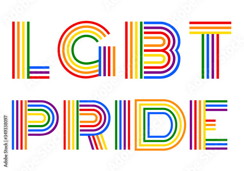 LGBT pride, gender equality, vector lettering
