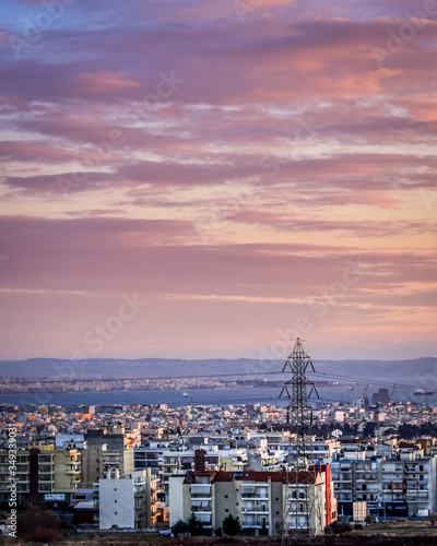 Panoramic view of thessaloniki city in Greece