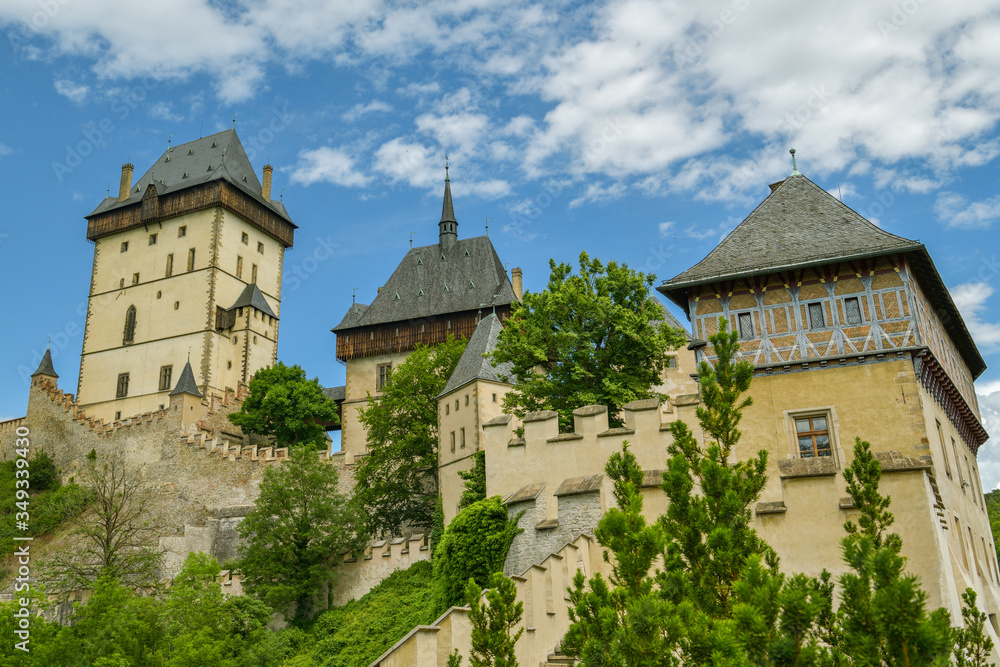 Beautiful view on Royal Castle of Karlstejn in Czech Republic