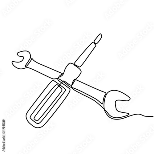 One single line drawing of ...