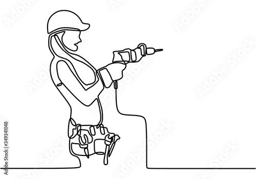 One line drawing of happy g...