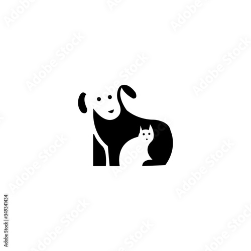 illustration of a unique black white logo dog vector design