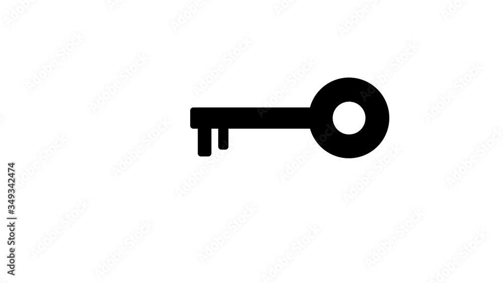 Key icon, stock illustration flat design Key icon, stock illustration flat design