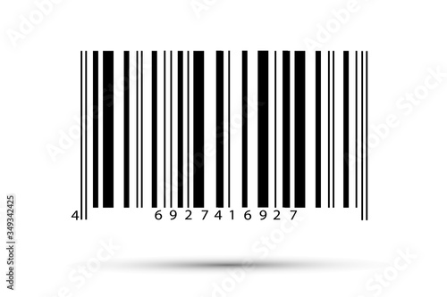 Realistic bar code icon. A modern simple flat barcode. Marketing  the concept of the Internet.