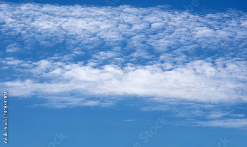 blue sky with clouds. feather clouds