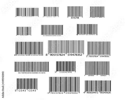 Realistic bar code icon. A modern simple flat barcode. Marketing  the concept of the Internet.