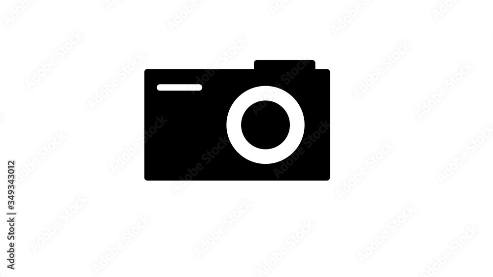 camera icon with big lens for photo