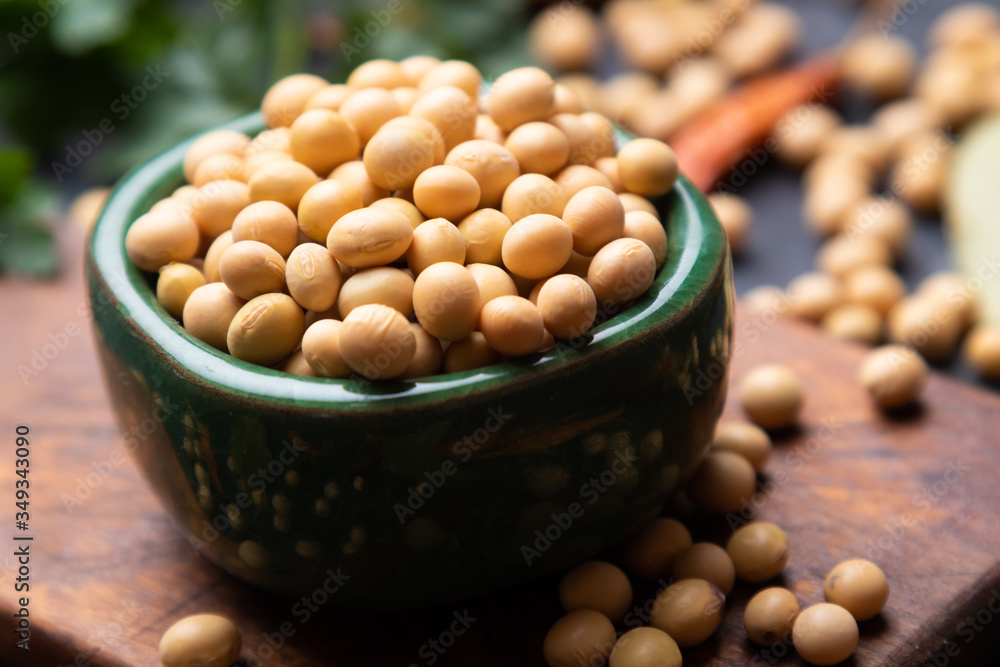 Bowl of dried soy beans Bowl of dried soy beans