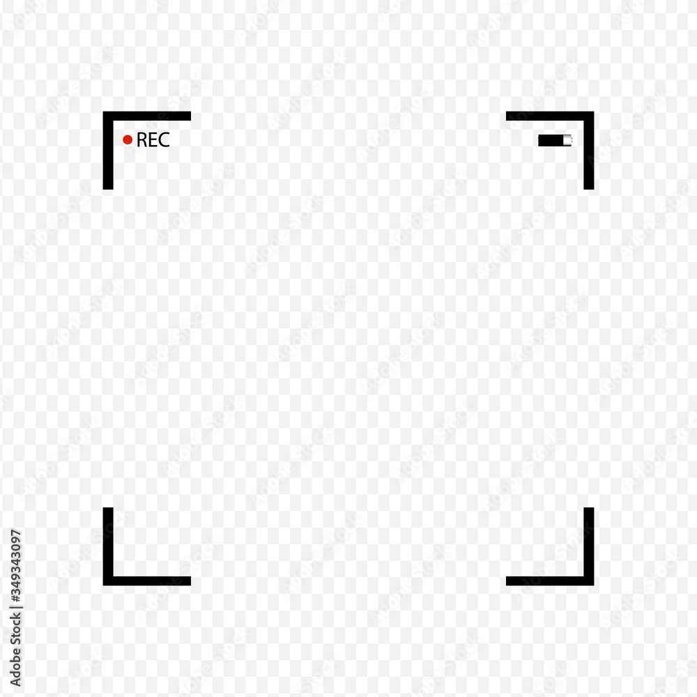 Viewfinder frame of the VCR digital display camera vector frame with photo frames photo frames with transparent background