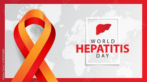 world hepatitis day greeting banner with ribbon