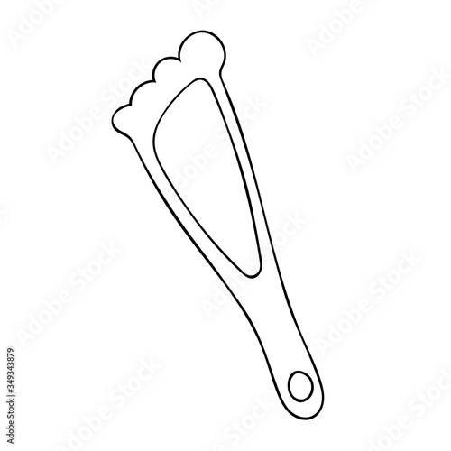 Pumice for the feet. Foot cleaning. Vector hand drawn illustration on a white background. Element for your design.