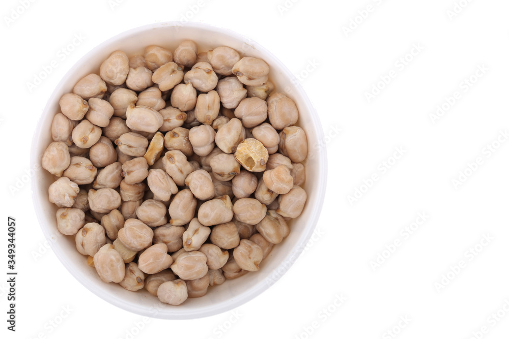 Chickpea uncooked chickpea isolated on white background, Top view. Chickpea uncooked chickpea isolated on white background, Top view.
