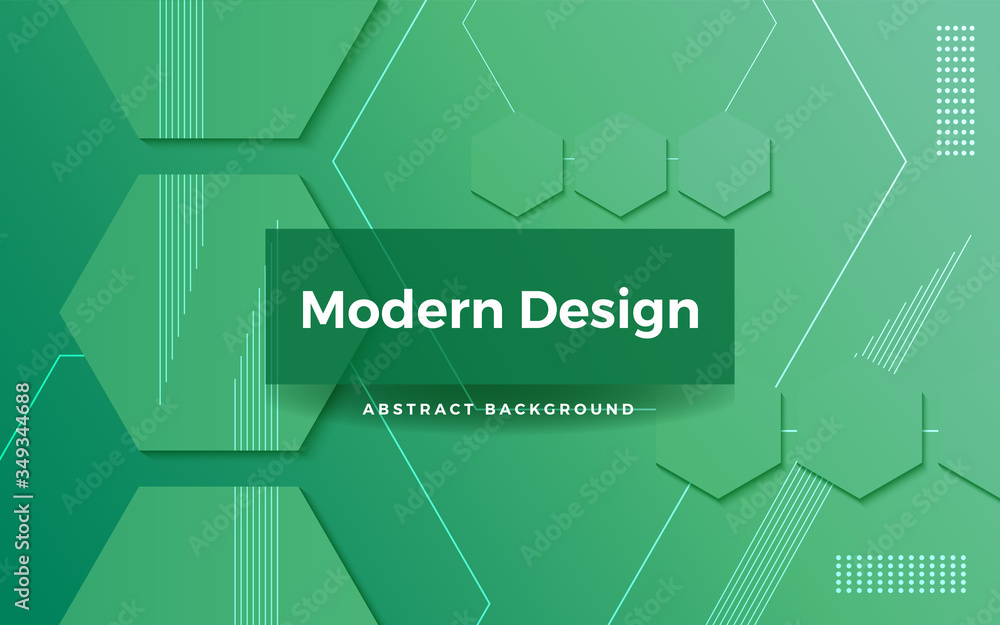 Modern green geometric gradient background. Modern green geometric gradient background.