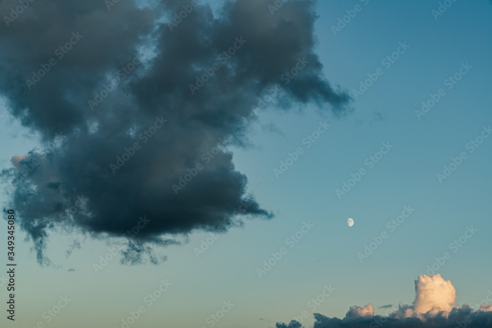 Cloudscape with moon