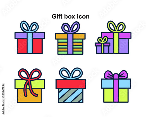 Gift box icon template black color editable. Gift box icon symbol Flat vector illustration for graphic and web design. 