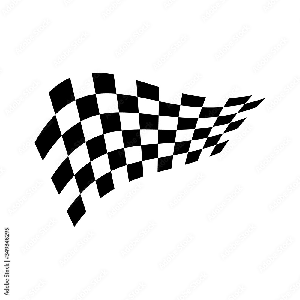 Race flag icon vector illustration isolated on white background. Speed symbol.