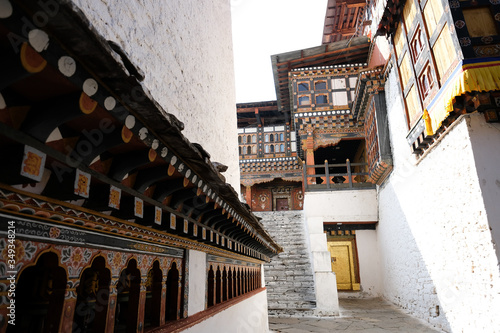 Exterior of Rinpung or Paro Dzong or the Administrative House in Bhutan © chanatda