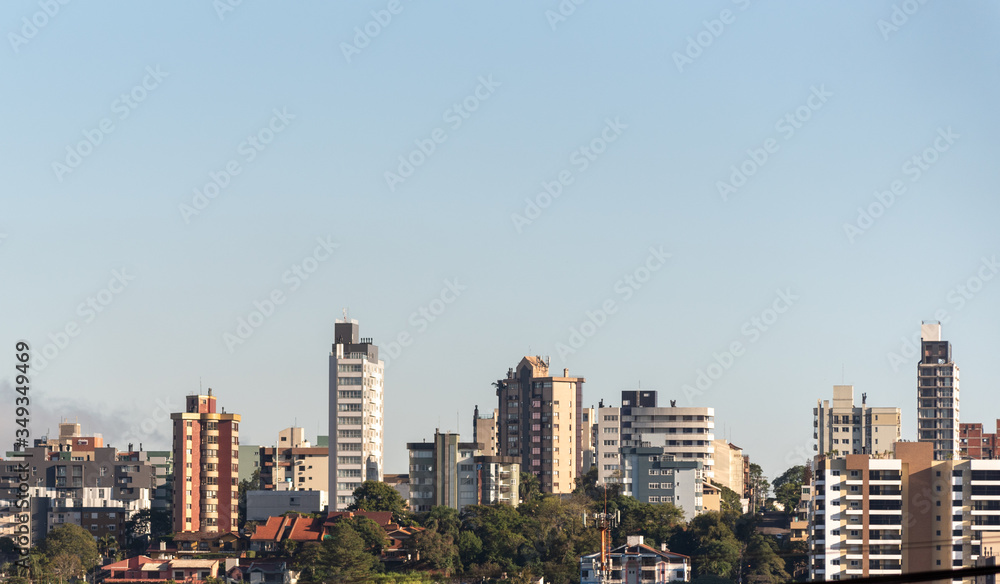 Partial view of the urban center of the city of Santa Maria in southern Brazil