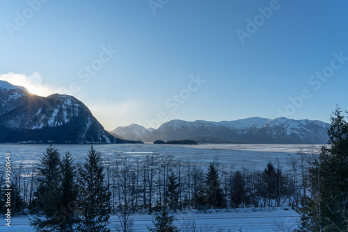 Skeena river frozen photo