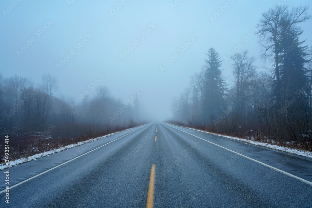 Fototapeta premium cold morning fog Skeena river