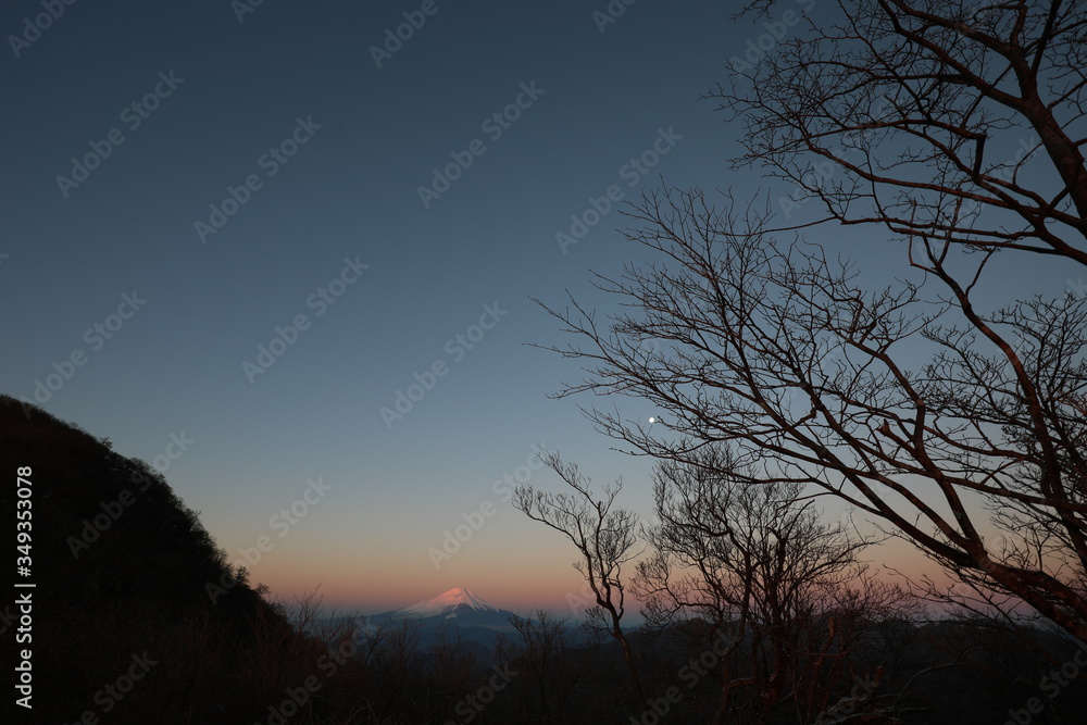 Mt. Fuji and clear sky in the early morning